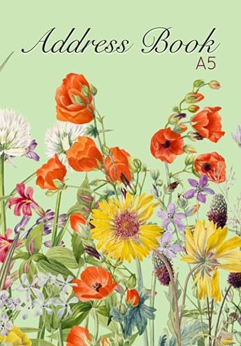 Address Book A5: Telephone Address Book A5 : A5 Telephone Address Book With Alphabetical Index : Address Book Handbag Size : Spaces for Name, Address ... Section : Flower Cover Design : 126 Pages