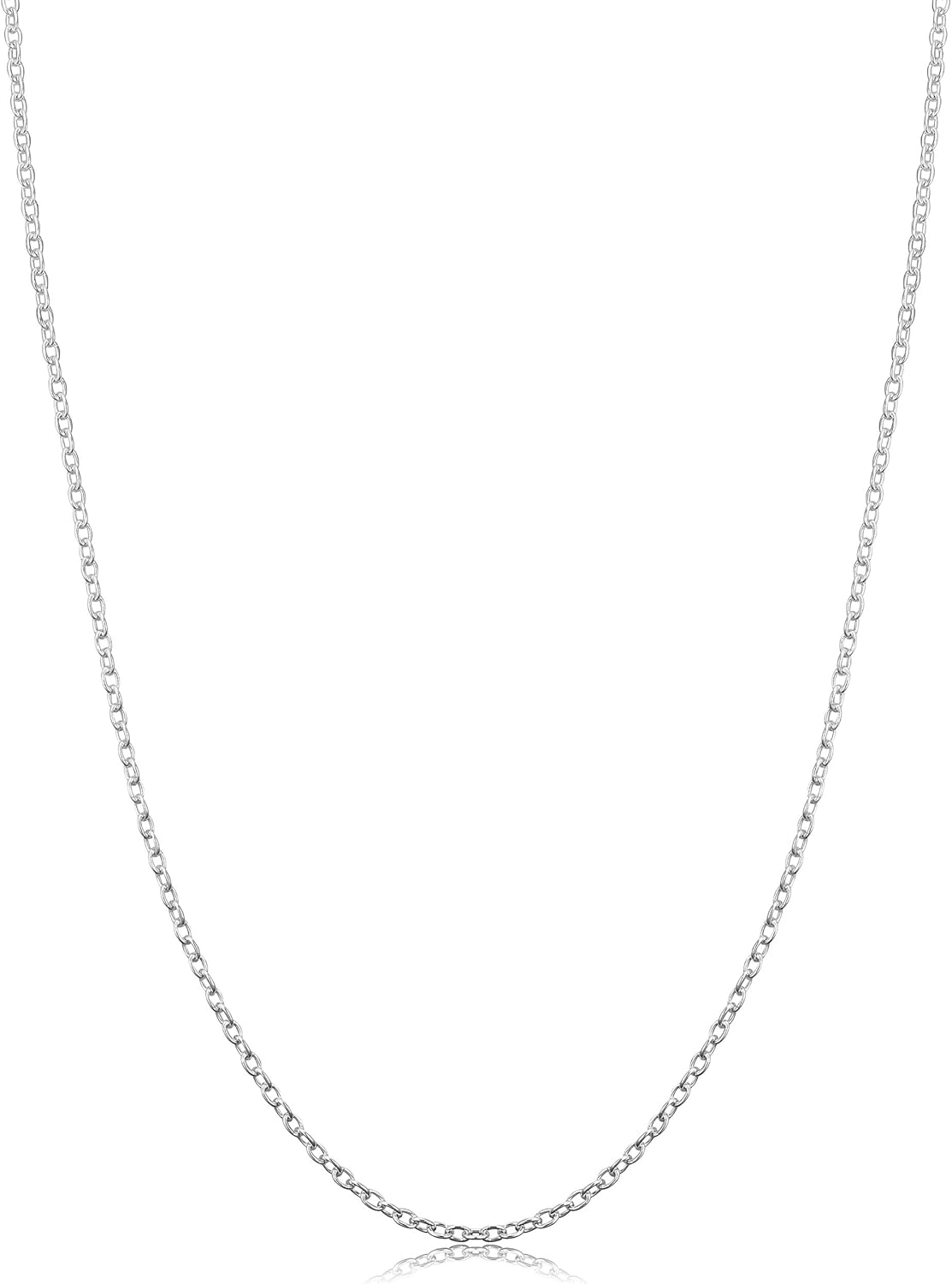 Kooljewelry Sterling Silver or Yellow Gold Over Sterling Silver Cable Chain Necklace for Women (1.2 mm, 1.6 mm or 2.1 mm)