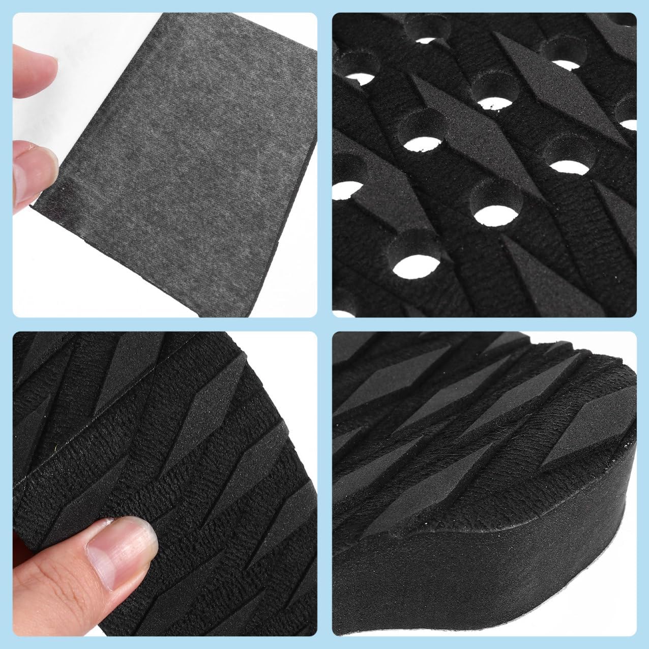 Toyvian 3Pcs Surfboard Traction Pads Maximum Grip Adhesive Tail Pads Non Slip Surfboard Accessories for Beginners Pros Durable Design for Enhanced Performance and Stability
