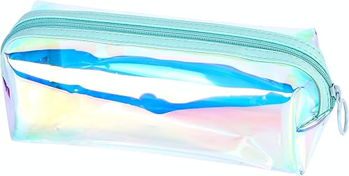 EzPacking - Bolsa de maquillaje transparente holográficalindo organizador de cosméticos iridiscentesoporte para lápices de mujer brillante para la
