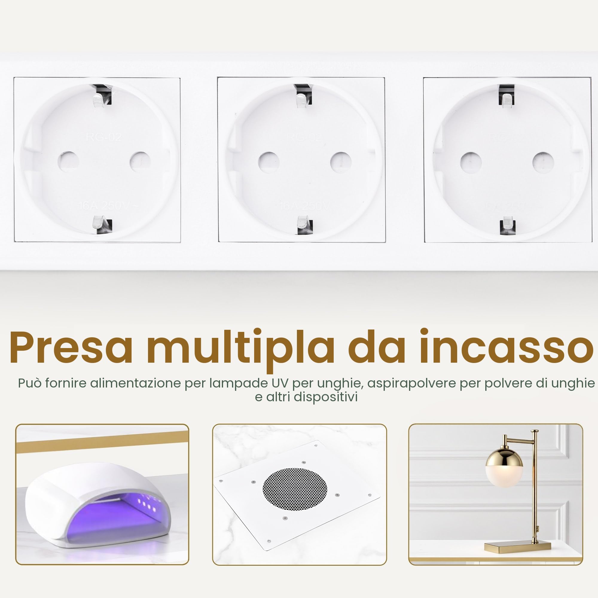 BarberPub Tavolo per manicure con 4 cassetti e 5 ripiani, unghia con aspirazione, 2 sacchetti per aspirapolvere, scrivania in legno per salone di unghie, marmo