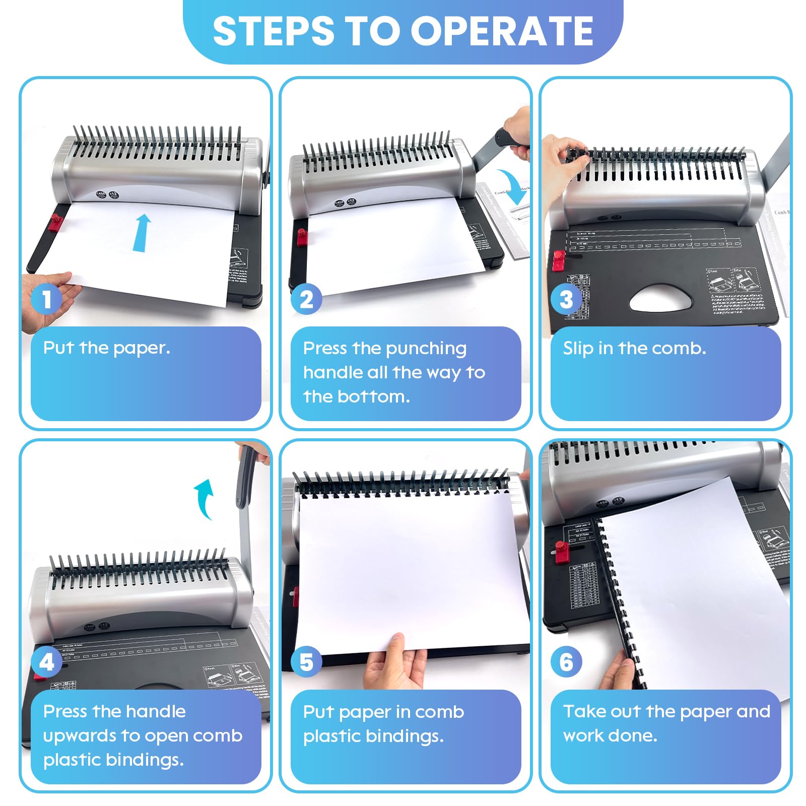 Amazon | AMGSH スパイラル製本機 製本 21穴 450枚 コイルコーム