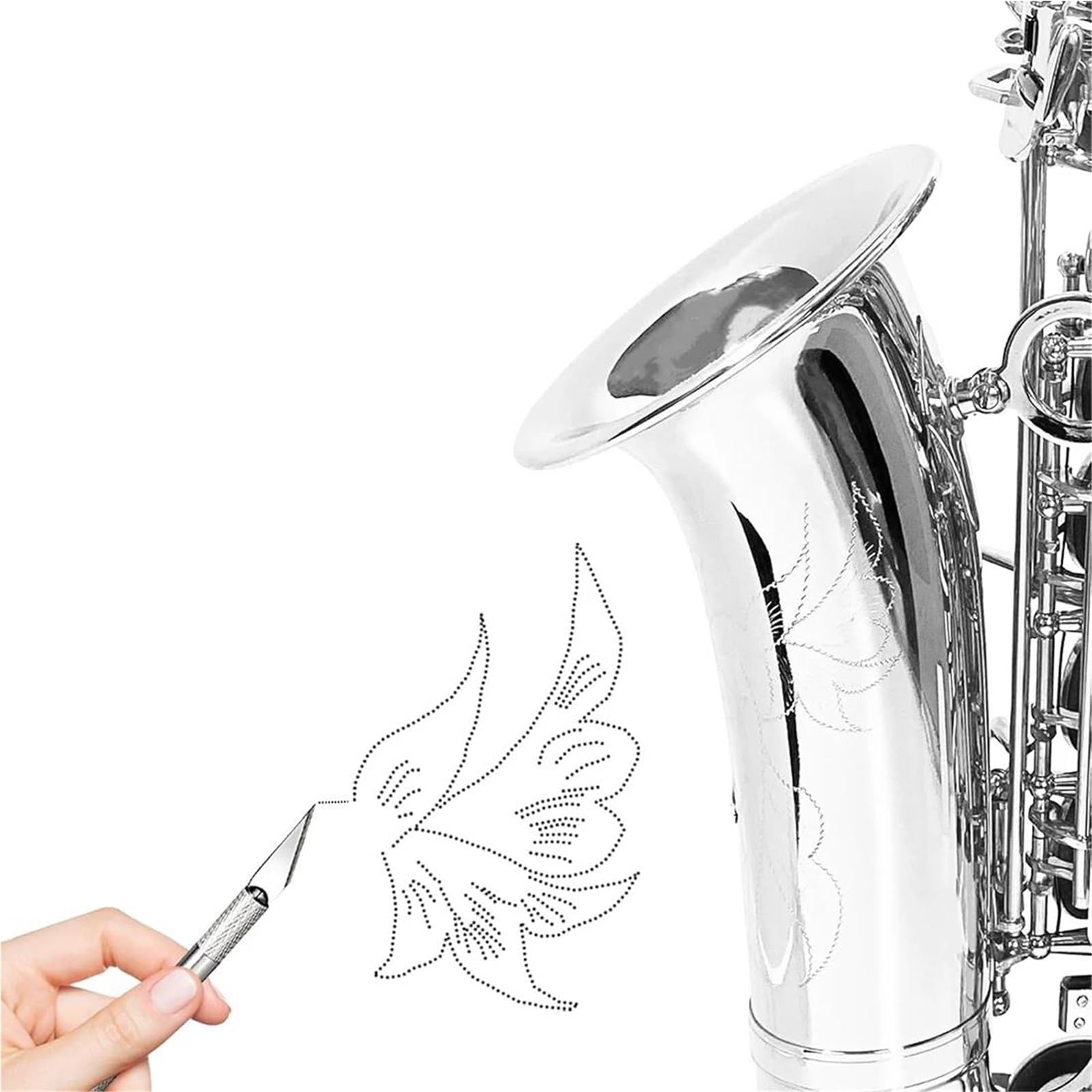 Saksofon Profesjonalny Zestaw saksofonu tenorowego Silver B instrument dęty drewniany z futerałem szczoteczką do czyszczenia ustnika i akcesoriami