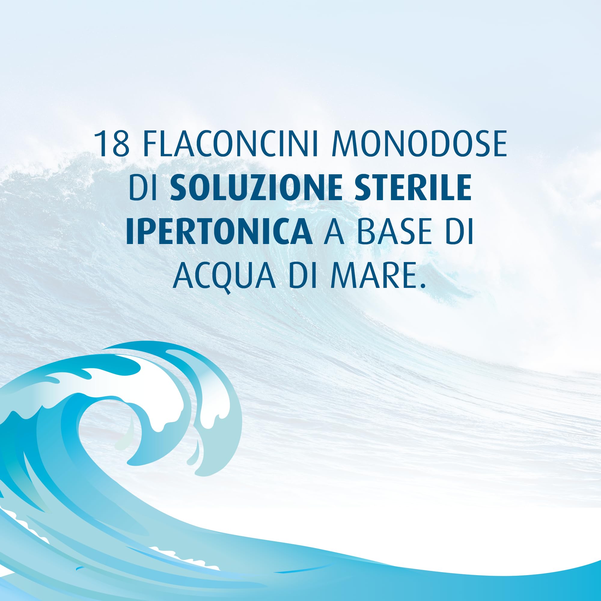 Tonimer Aerosol 1000-18 flaconcini monodose - Acqua di Mare Sterile Ipertonica (salinità 3%) - Decongestionante e Fluidificante del Muco - Adatta a Neonati, Bambini e Adulti