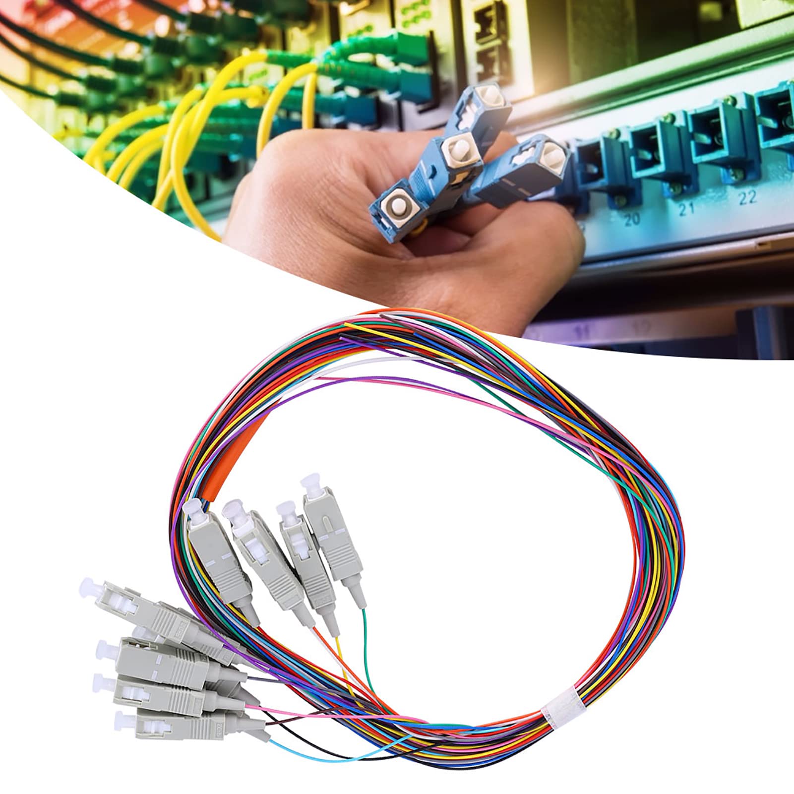 Cavo Pigtail in Fibra SC/UPC 62.5/125,Cavo Pigtail in Fibra Multimodale, Cavo Pigtail in Fibra Multimodale Livello Classe Portante 12 Core con Guscio in PVC Per Sistemi E Strumenti di Comunicazione I