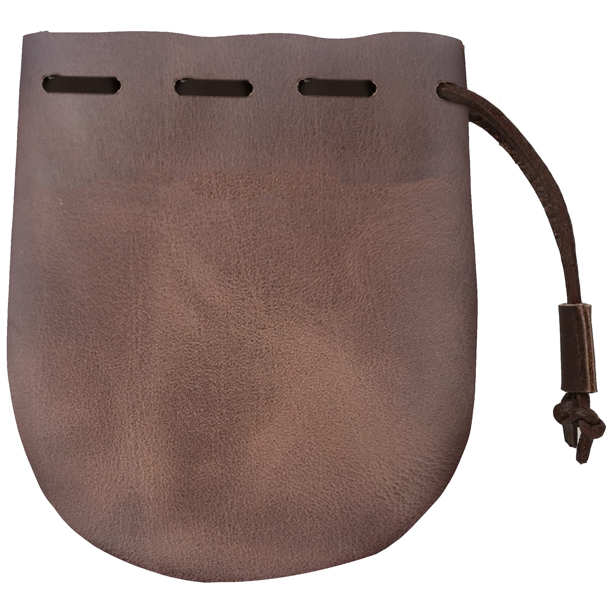 Nabob Leather Leather Drawstring Pouch, Coin Bag, Medicine Tobacco Pouch Medieval Reenactment Made in U.S.A Size 5" x 4.5"