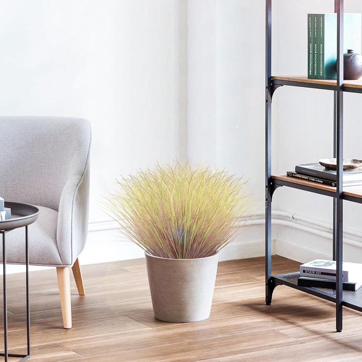 10 Bundles Fake Grass Plants Artificial Plants Outdoor Faux Plants Tall Shrubs Wheat Grass Greenery Stems UV Resistant Onion Grss For Outside Planters Indoor Room Vase Home Decor (Light Purple) - Image 7