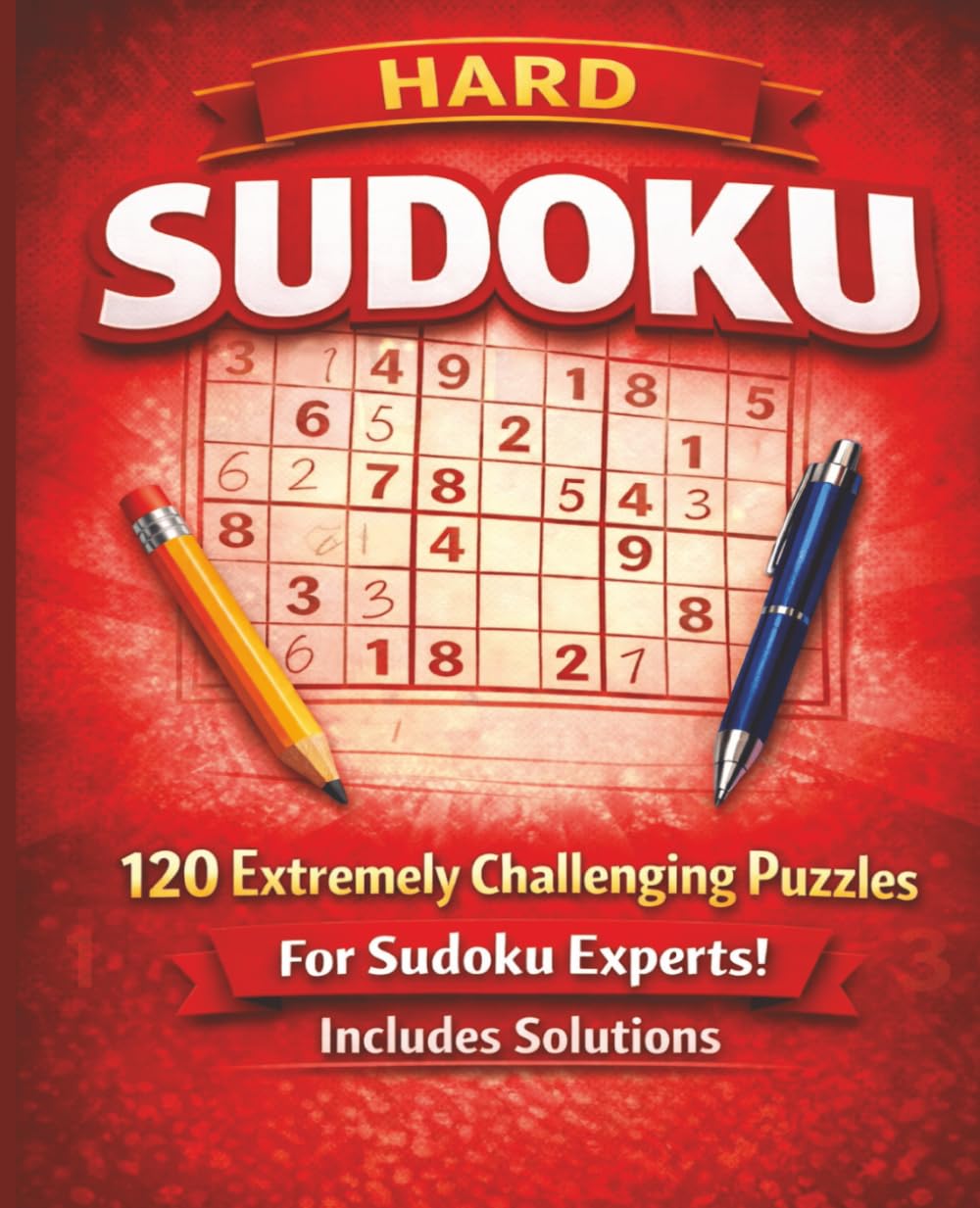 Hard Sudoku: 120 Extremely Challenging Puzzles for Sudoku Experts (Sudoku Puzzles by Difficulty Series)