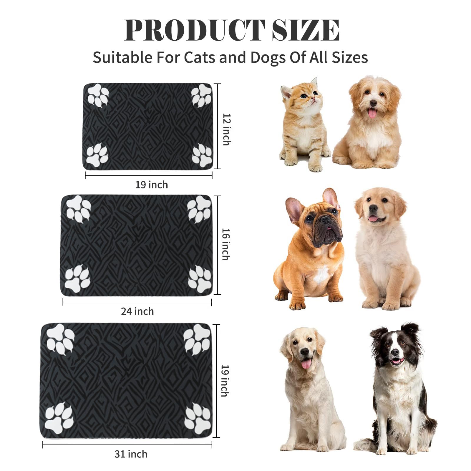MLAZOGYPA Washable Dog Mat for Food and Water - Waterproof No-Spill Non-Slip Feeding Mat for Dogs and Cats, Durable Floor Placemats (Dark Grey, 16