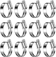 Vista 21 de Abrazaderas de manguera de engranaje helicoidal antideslizantes #8, abrazaderas de tornillo de acero inoxidable ajustables de 5/8 a 1 pulgada