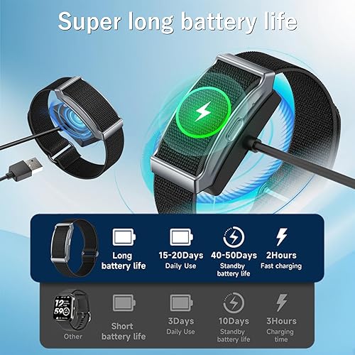 Miniatura 6 de Pulsera inteligente para hombres y mujeres, rastreador de fitness con aplicación gratuita, monitor automático de frecuencia cardíaca 247SpO2,