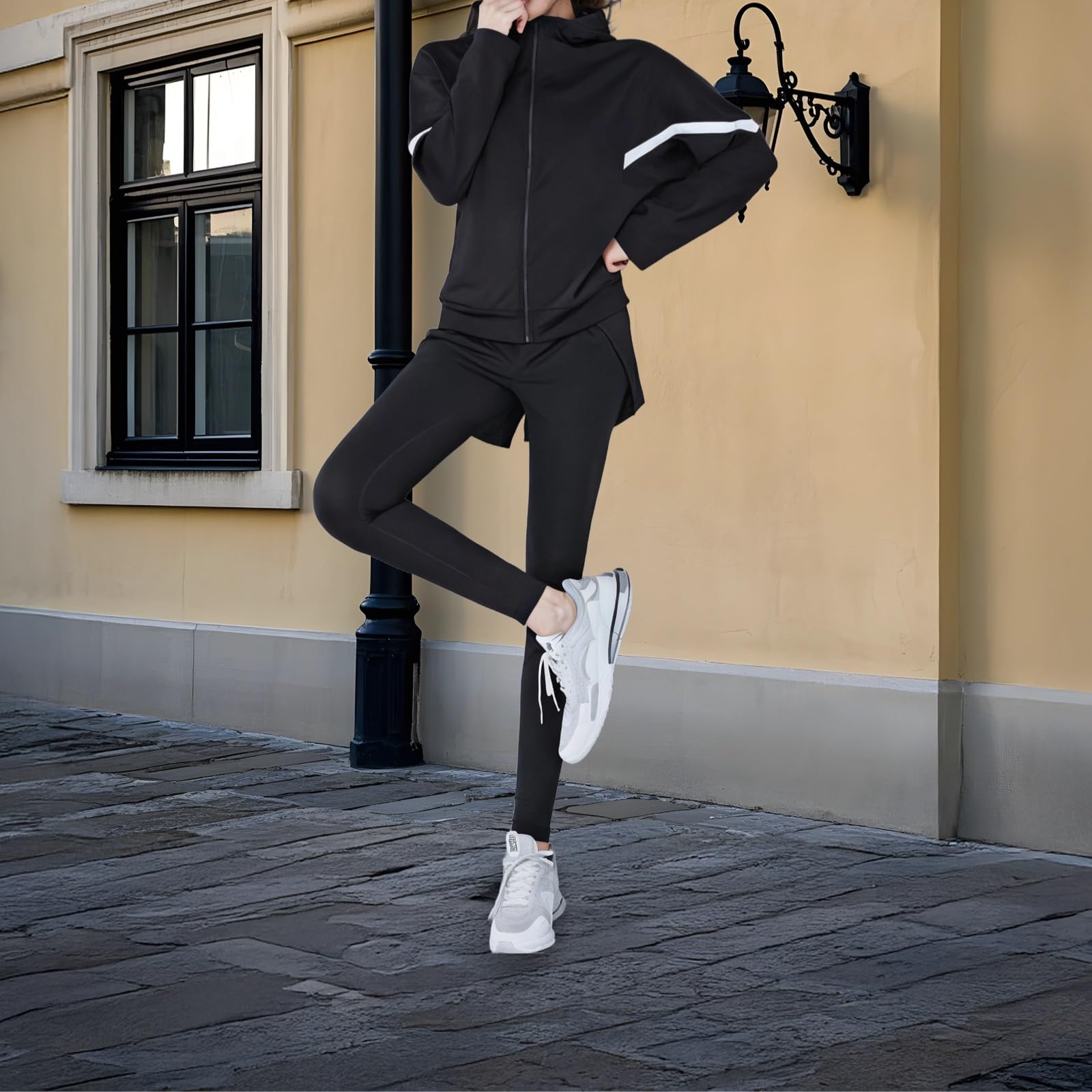 6-częściowy zestaw odzieży sportowej dla kobiet, oddychające ubrania fitness z kapturem, tank, T-shirt, legginsy, szorty, spodnie, rozmiary S-XXL