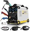 SSIMDER MIG Welder 200A and Electrode Holder 600A, Plasma Cutter Welder Combo 10 in 1 multiprocess Pulse MIG/Gas MIG/Flux Core/HF TIG/Stick/Cut Aluminum Welder Welding Machine for Home DIY Outdoor