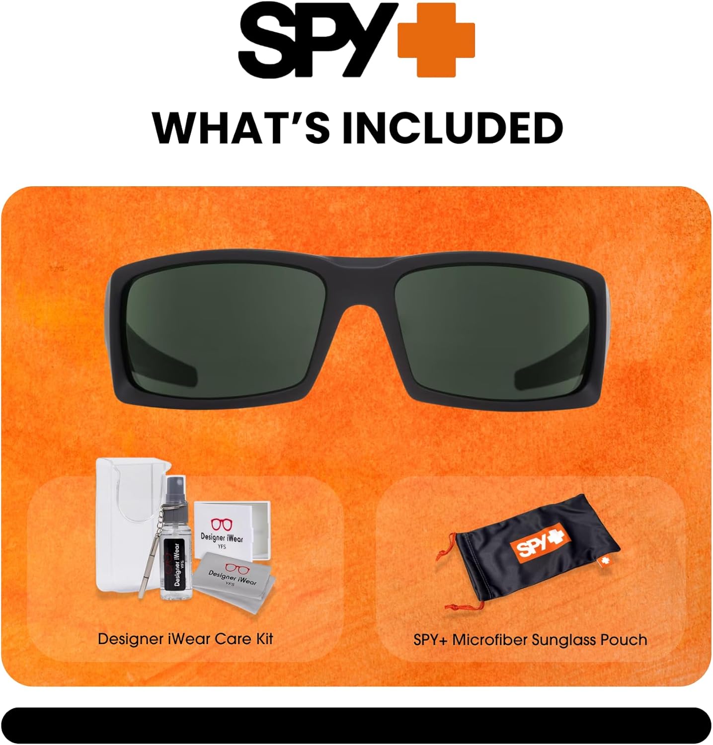 Spy General Rectangular Sunglasses for Men for Women +BUNDLE with ACCESSORY EYEWEAR KIT