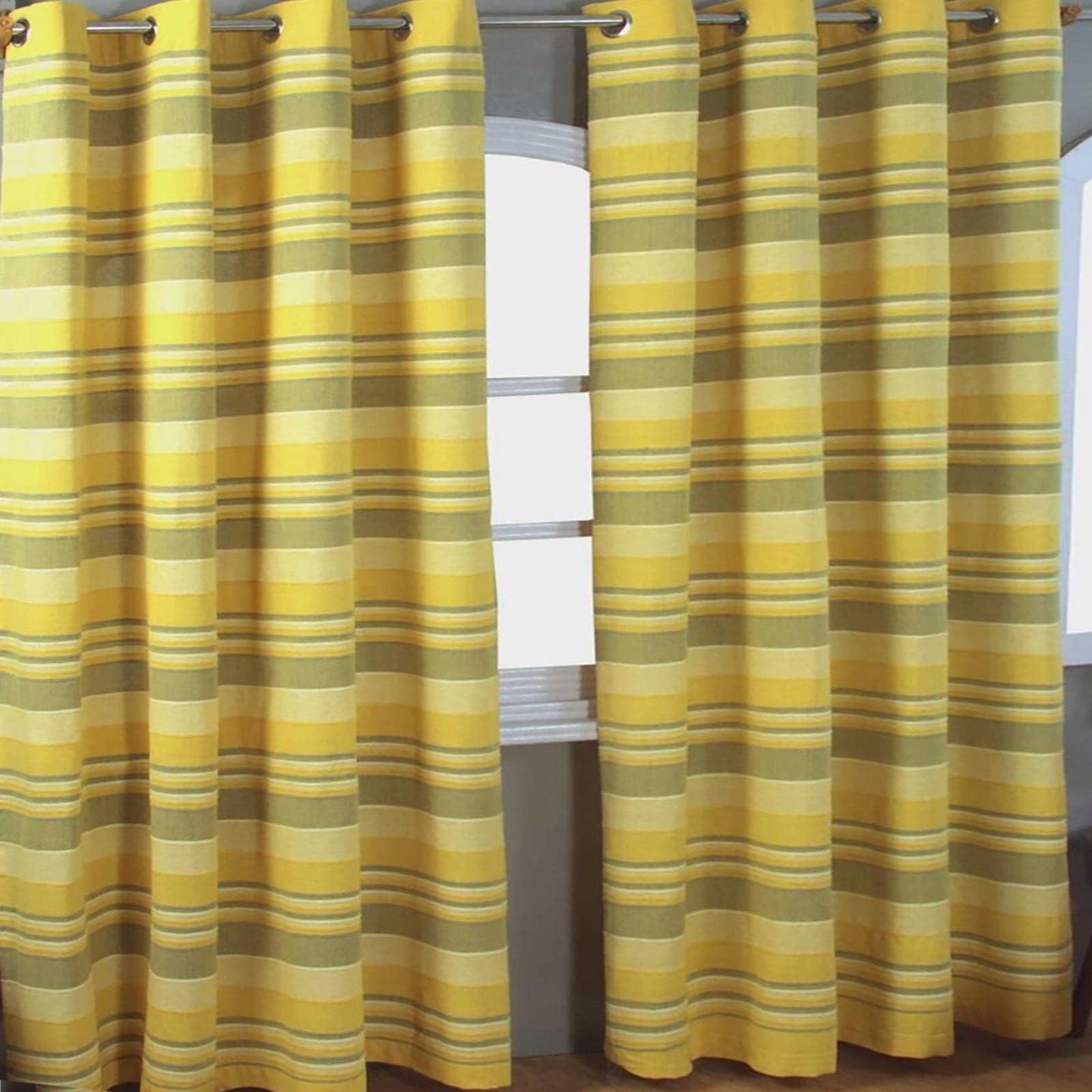 HOMESCAPES Terracotta Eyelet Curtain Pair 167cm (66") Wide x 228cm (90