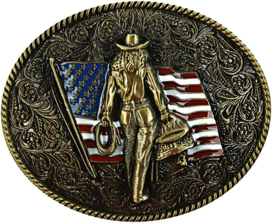 Belt Buckle for Men Simple Western Cowboy Belt Buckle for Women American Flag Eagle