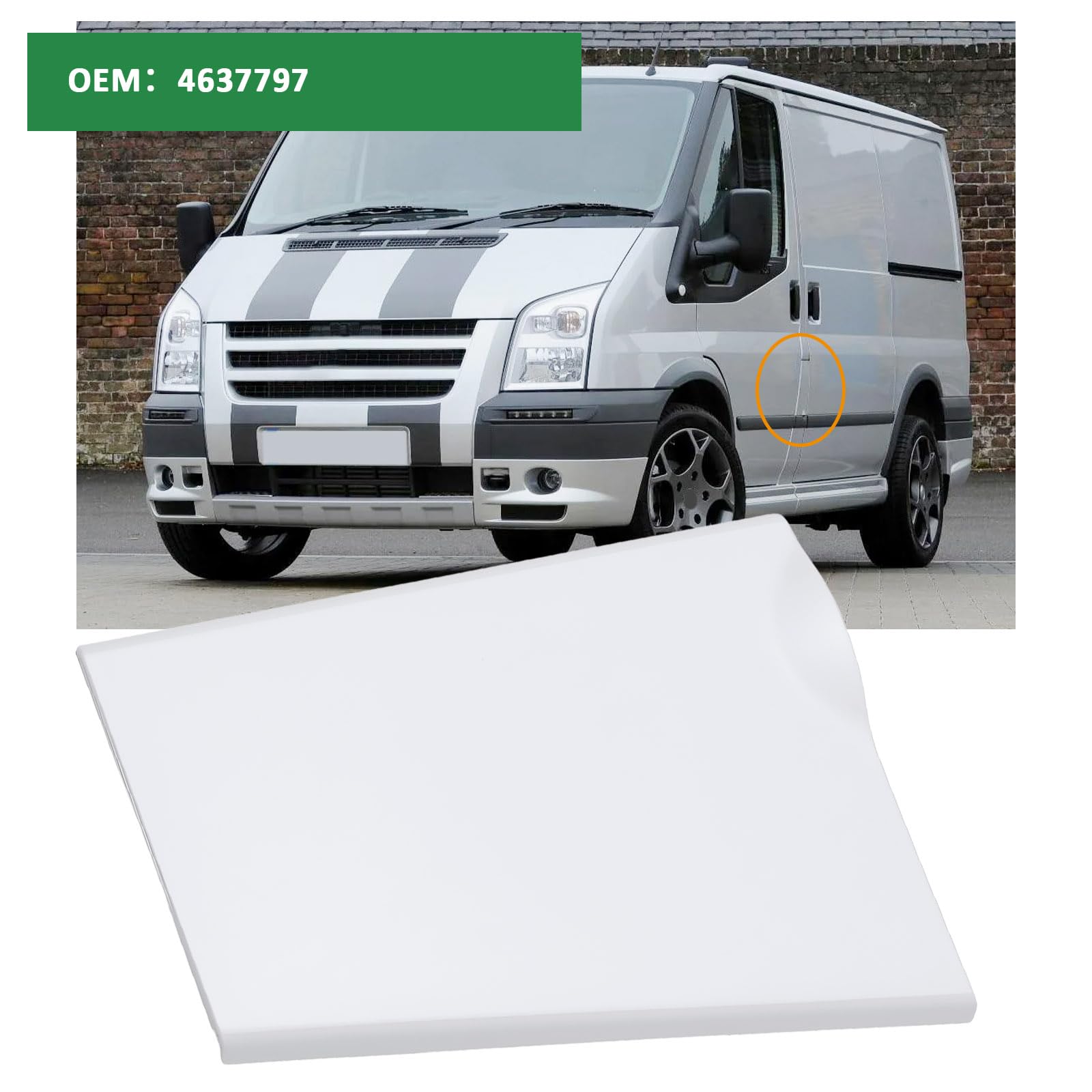 Tapa para depósito de combustible imprimada blanca 4637797 compatible con Ford Transit MK6 2000-2006 MK7 2006-2013