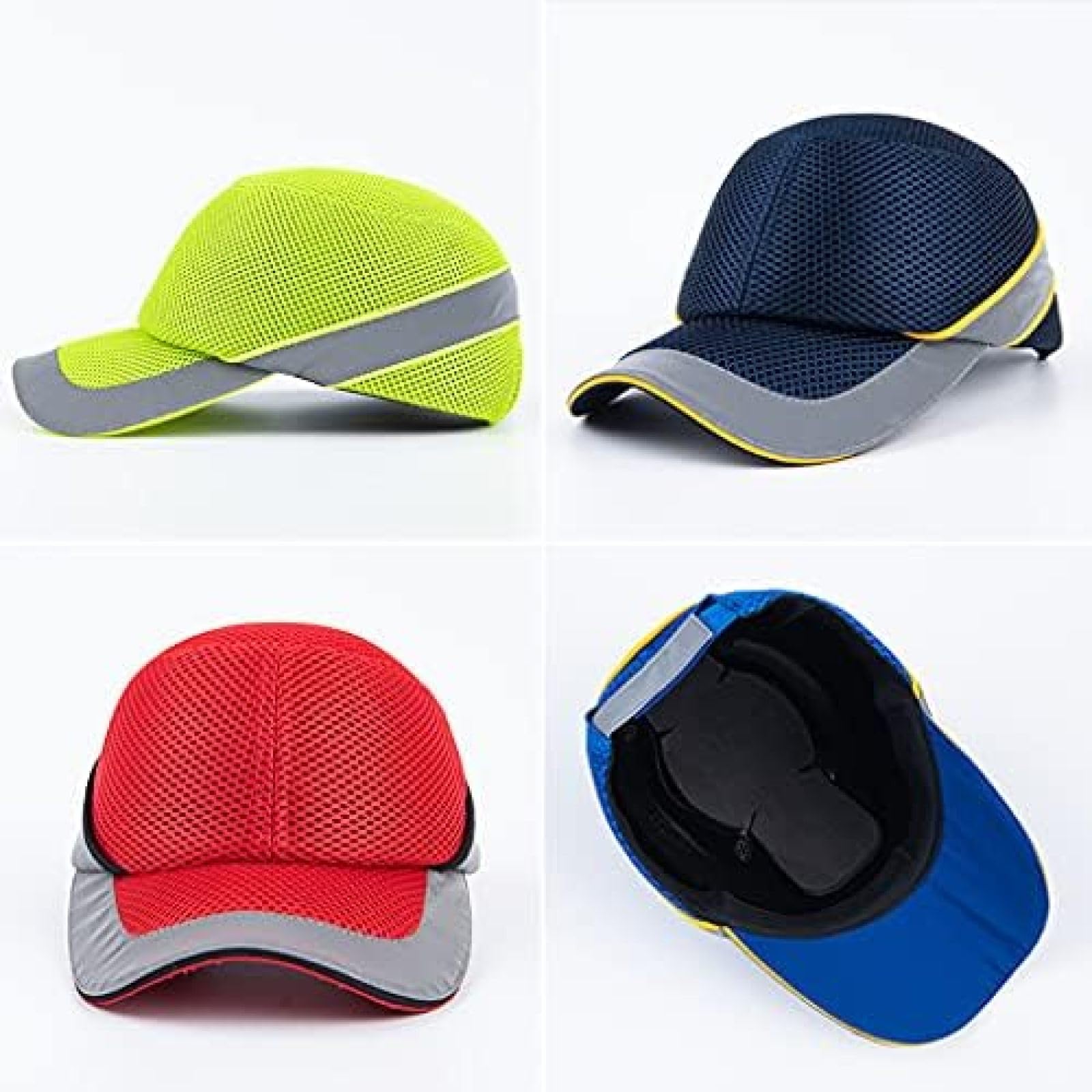 Casco de Seguridad Gorra anticolisión Gorra de béisbol portátil Ligera Carcasa Interior de ABS Tela de algodón cómoda Banda para el Sudor Engrosada Tamaño de Almohadilla EVA 58-62 CM Muchos