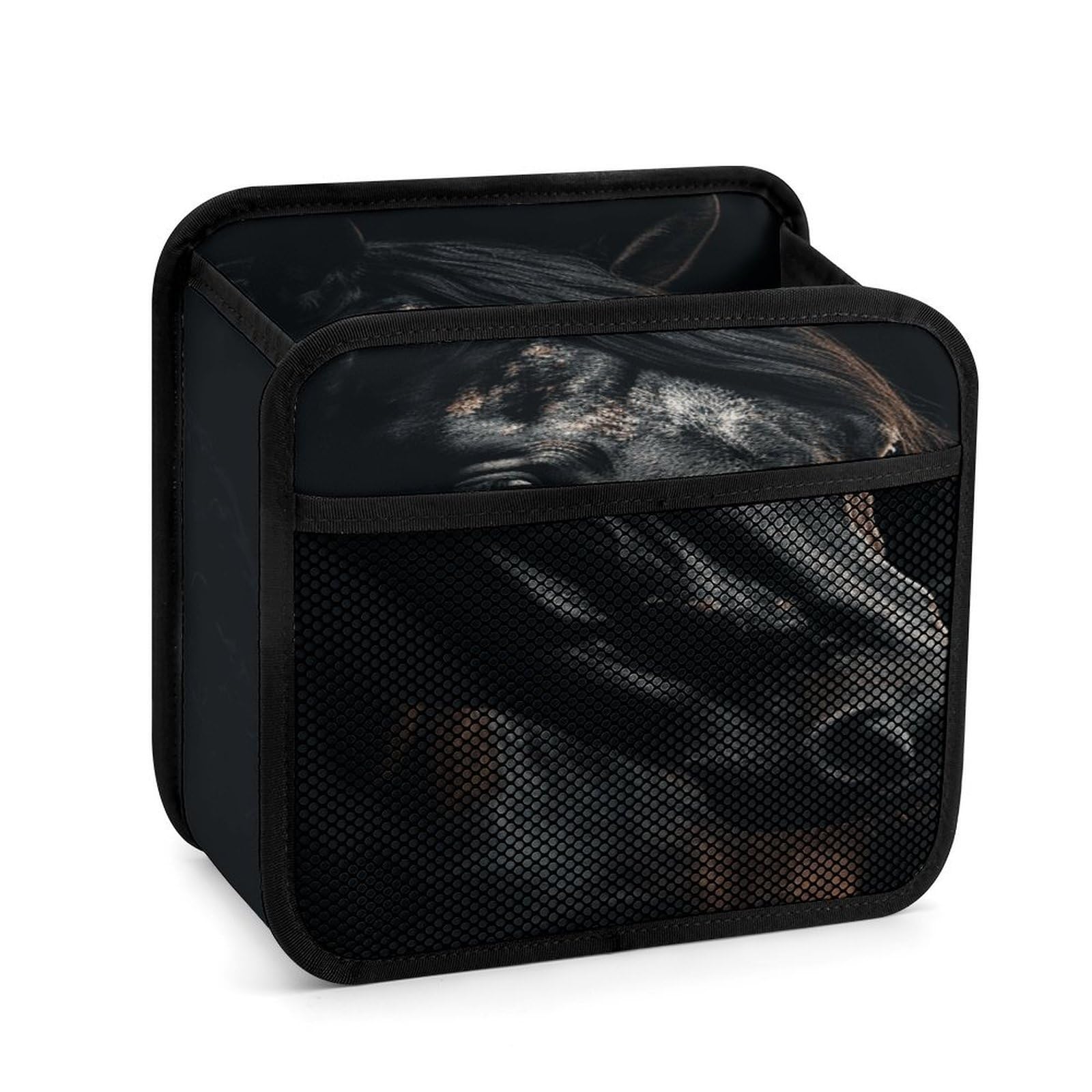 Btcowzrv Style A Dark Horse Car Seat Back Organizer, Pu Leather Hanging Backseat Car Organizer With Elastic Mesh Pocket, Storage Bag For Most Vehicles