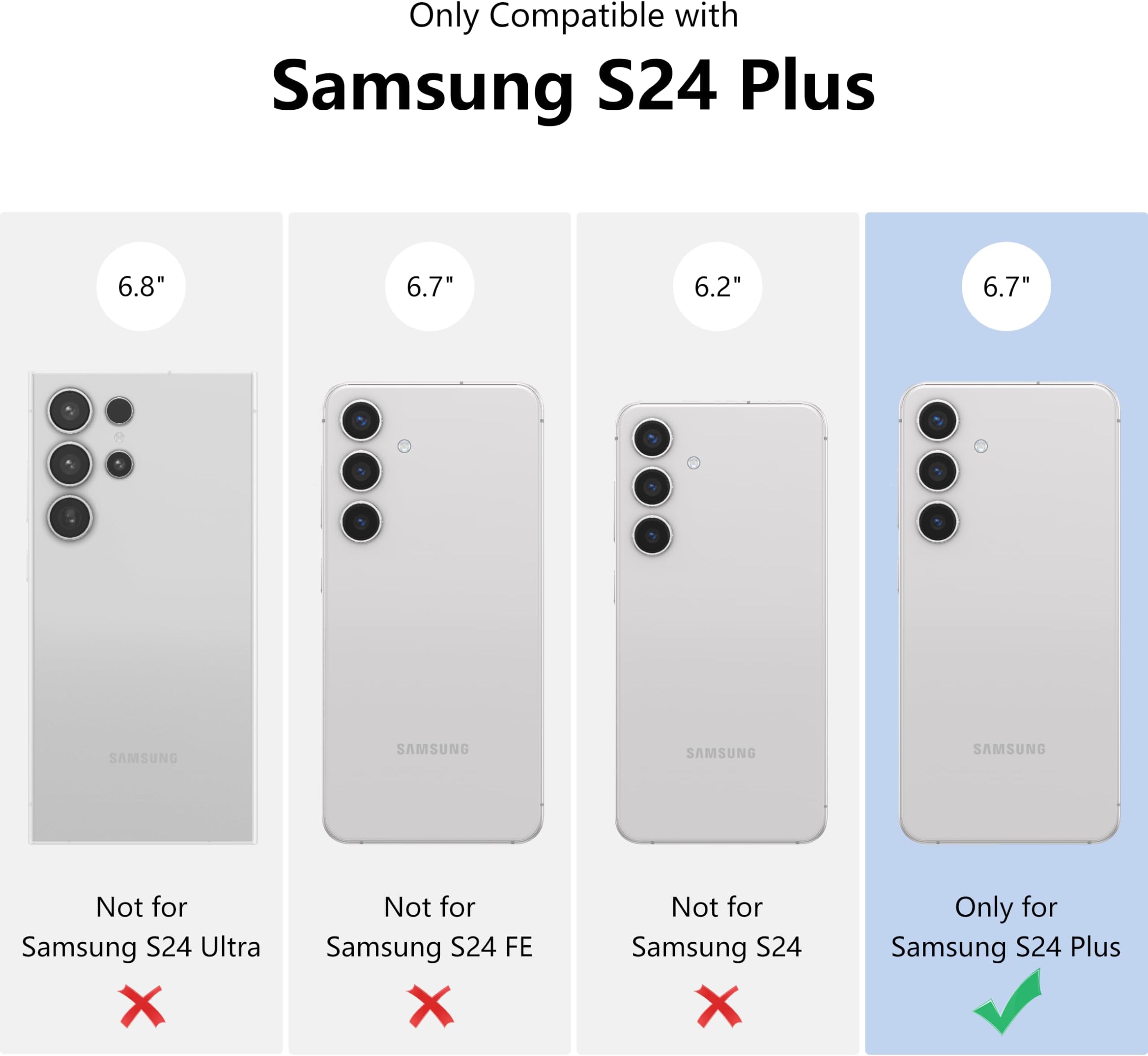 ZTOFERA Case for Samsung Galaxy S24 Plus, Transparent Clear Soft TPU Case with Flower Pattern, Ultra Slim Anti-scratch Silicone Gel Protective Bumper Cover for Samsung S24 Plus 5G - Big White Flower