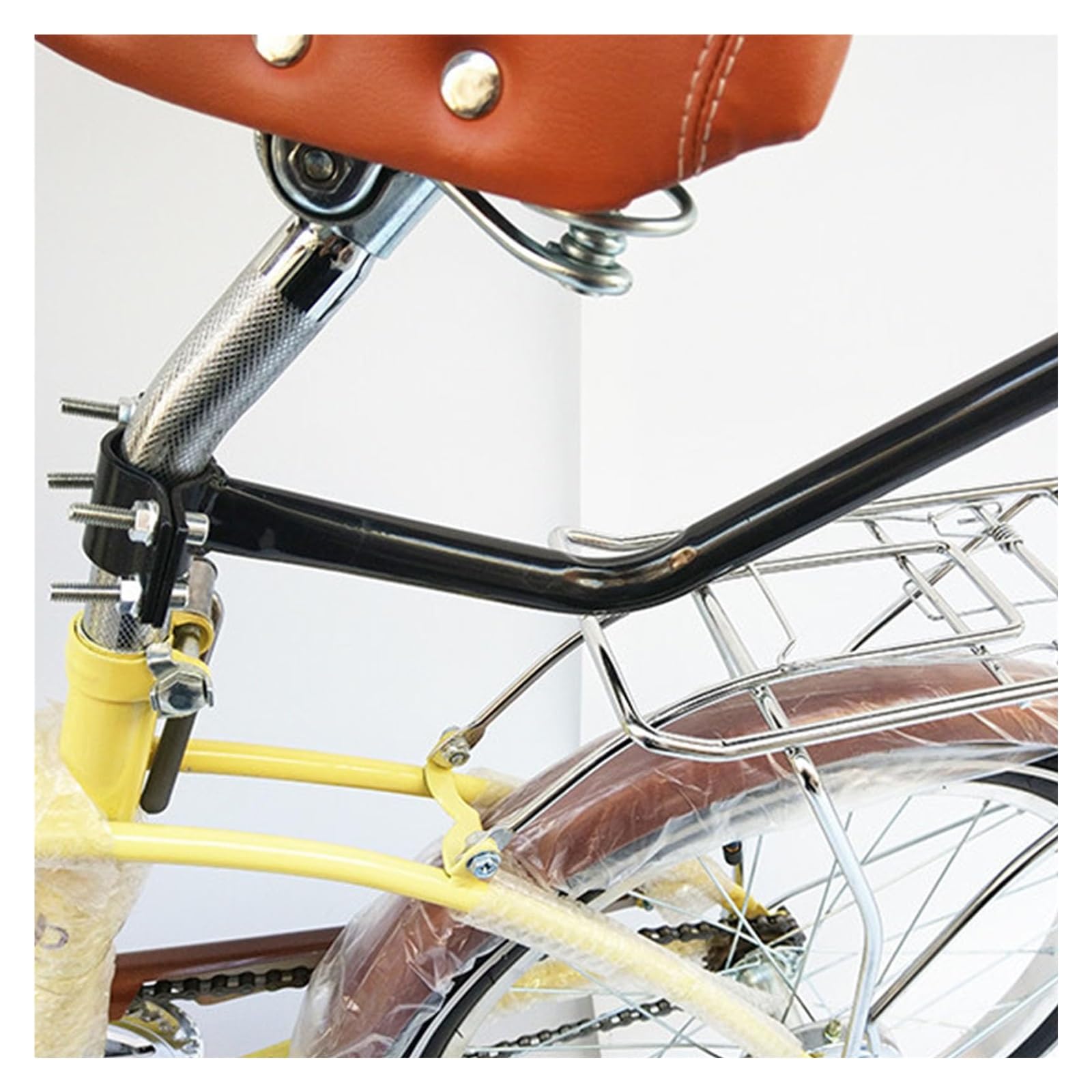 Popychacz do Rowerka Dziecięcego Drążek do Nauki Jazdy na Rowerze Kij Rowerowy Metalowy z Antypoślizgowym Uchwytem Uchwyt Pomocniczy dla Rodziców 70cm
