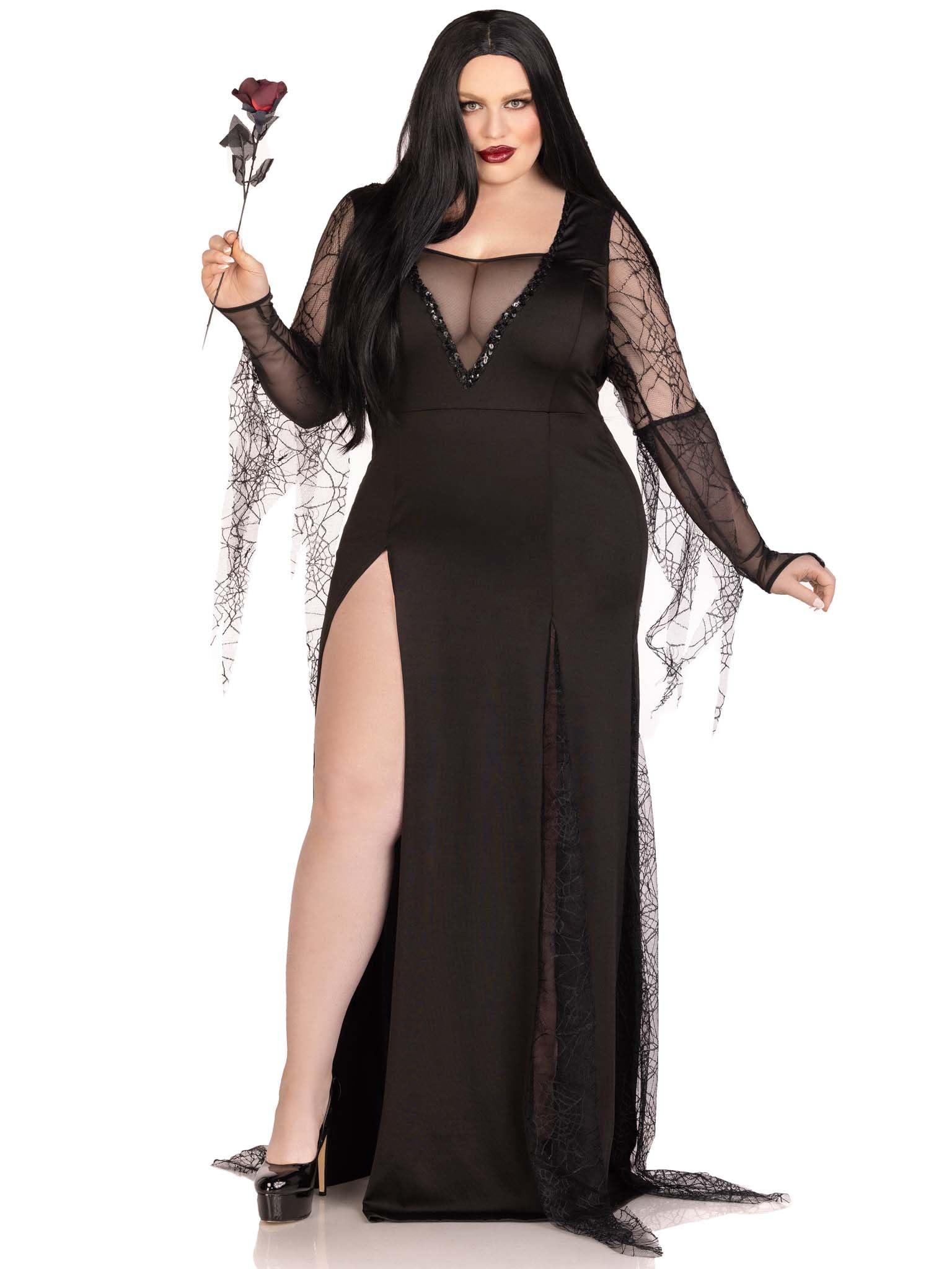 Leg Avenue 87182X 00108 Spooky Beauty Halloween Costume Dress Outfit, Women, Solid, Black, 1X-2X