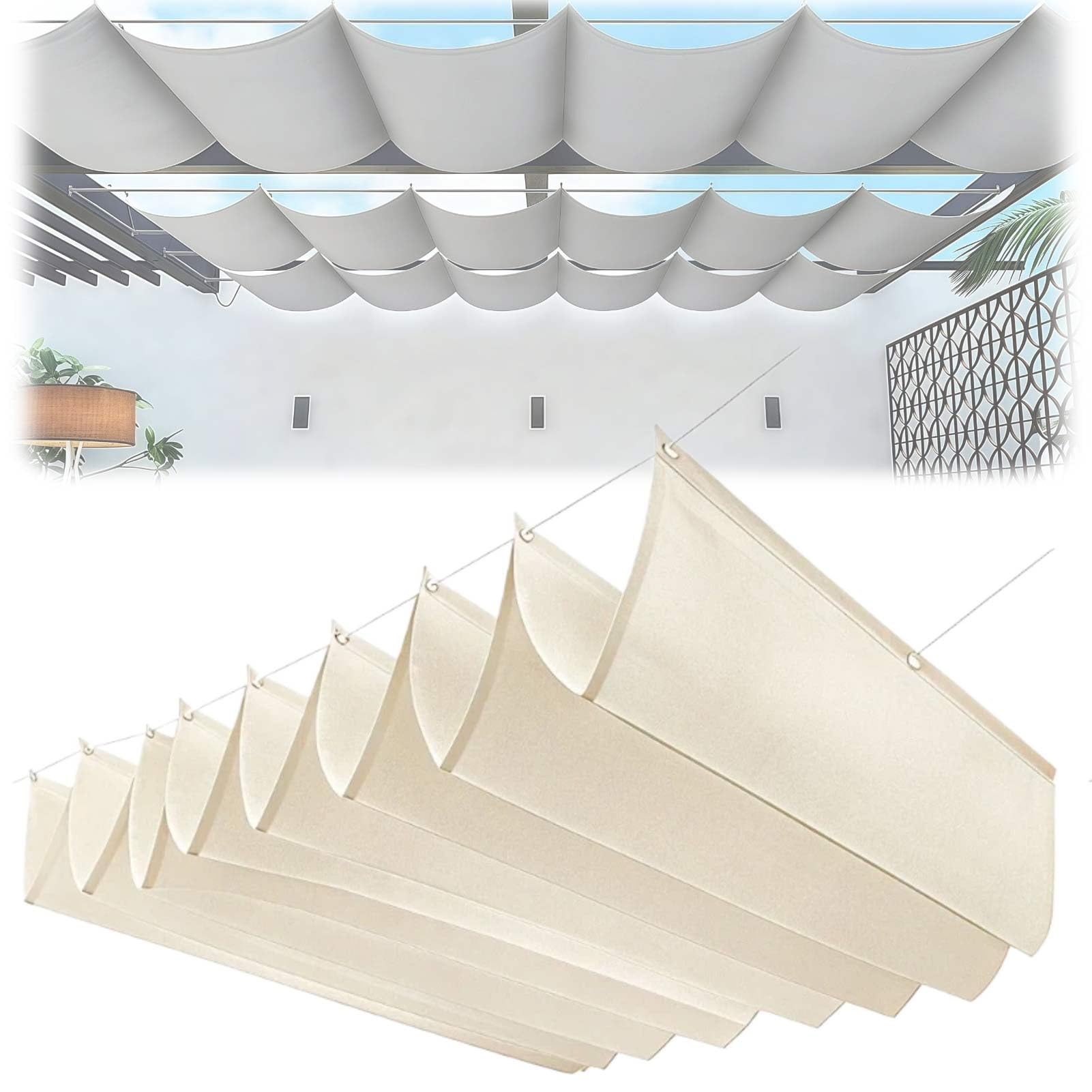 Store terrasse rétractable ondulé imperméable pour ombrage de jardin - 8