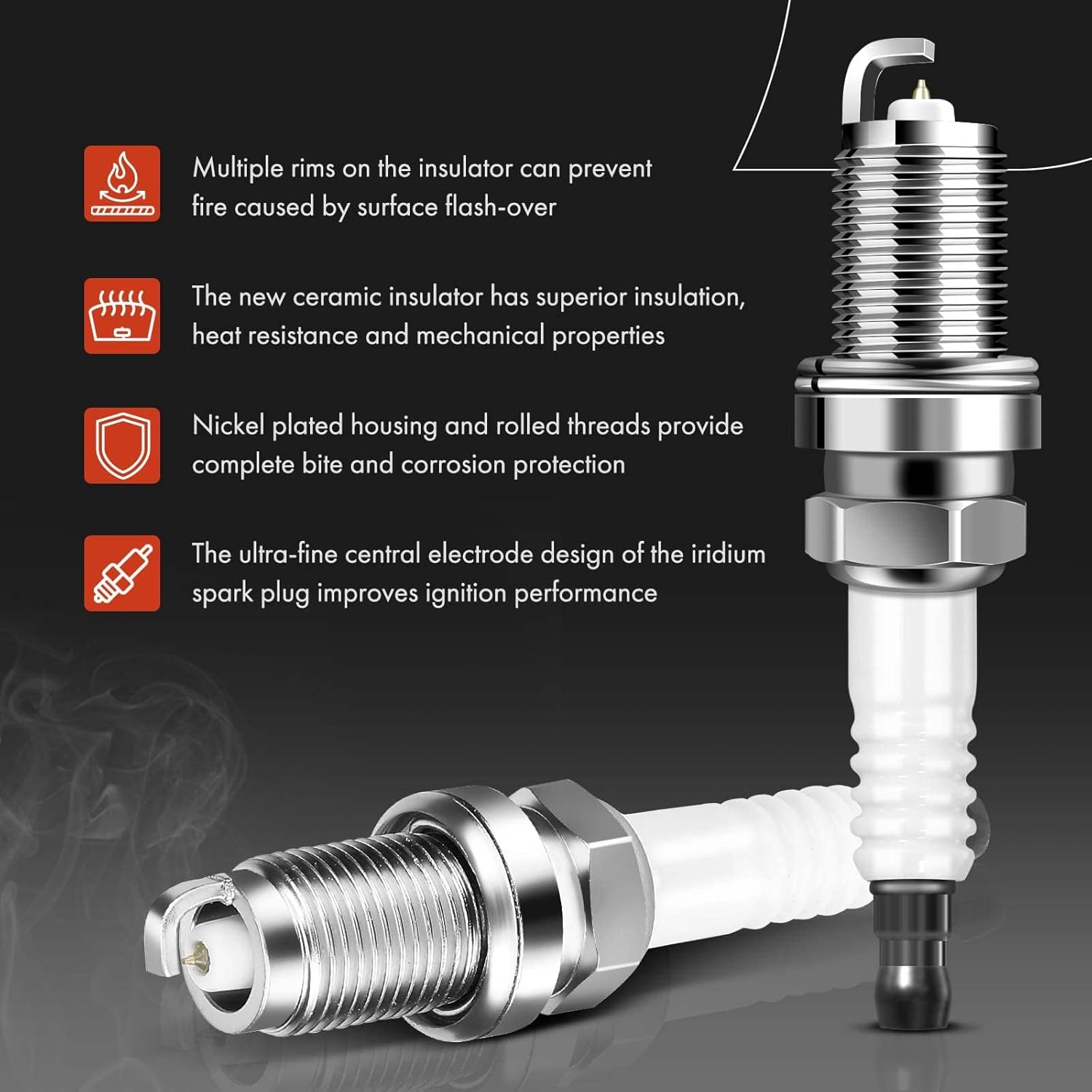 A-Premium Set of 6 Ignition Coil Pack and Iridium Spark Plugs Compatible with Honda Pilot Ridgeline 2006-2008 & Acura MDX 2003-2006 & Saturn Vue 2004-2007, V6 3.5L