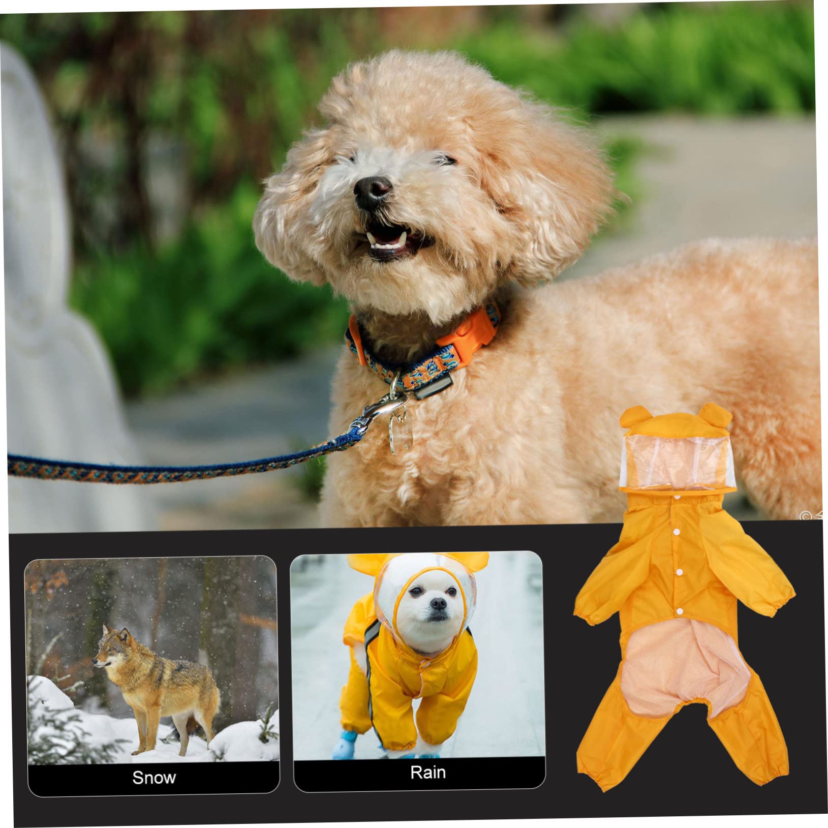 Angoily 3stücke Stylischer Hunderegenmantel Wasserdichter Poncho Für Hunde Praktischer Regenumhang Für Kleine Und Mittelgroße Hunde Für Nasses Wetter Modisches Hundezubehör Mit