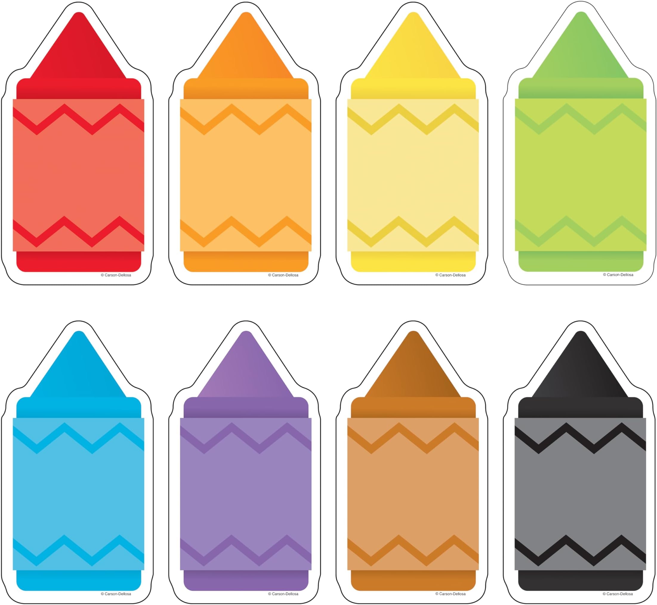 Carson Dellosa 48-Piece Crayons Bulk Cutouts, Colorful Cardstock Bulletin Boa...