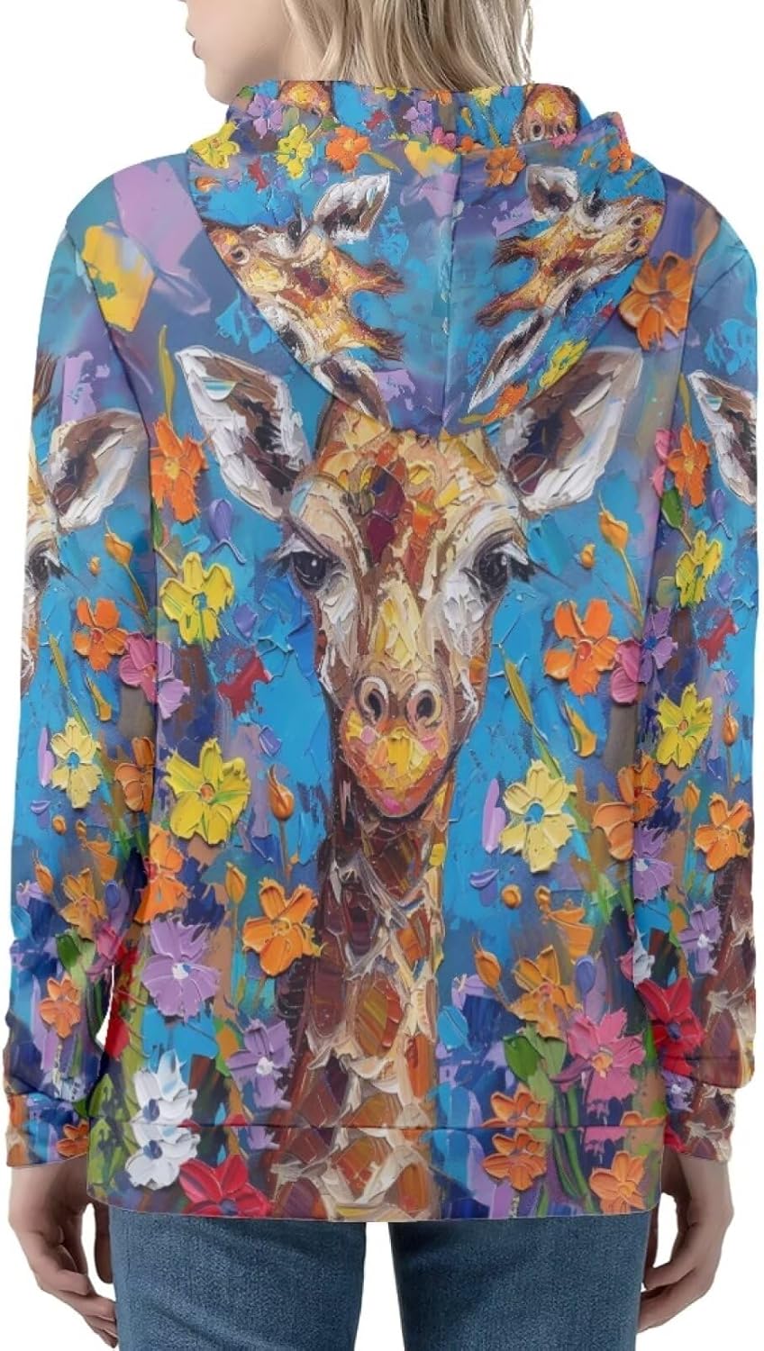 PinUp Angel Women Zip Up Hoodie Cute Oil Painting Graphic Clothes Oversized Sweatshirt Jacket Streetwear Coat - Image 3