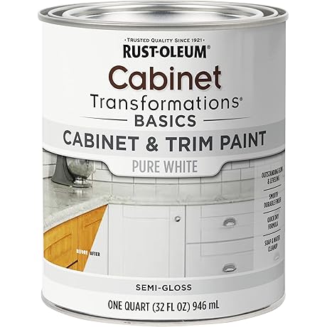 Rust-Oleum DIY Wood Cabinets Spray Paint, Pure White (32 Ounce)