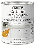 Rust-Oleum 372007 Transformations Basics Cabinet & Trim Paint, Quart, Pure White, 32 Fl Oz (Pack of 1)