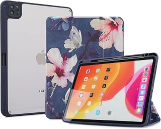 SWOOK Hybrid Slim Case for iPad Air 4th / Air 5 5th Gen Generation 2022- [Built-in Pencil Holder] Shockproof Cover Auto Wa Price In India