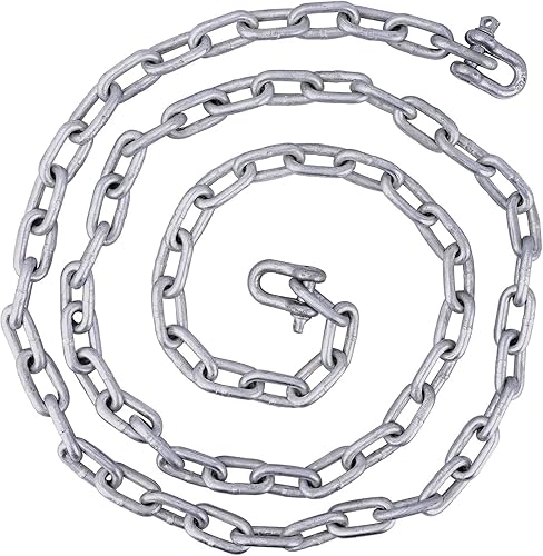 Miniatura 4 de Young Marine Kit de anclaje portátil galvanizado estilo Fluke incluye ancla galvanizada, cuerda, grilletes, cadena, 8 libras, 10 libras