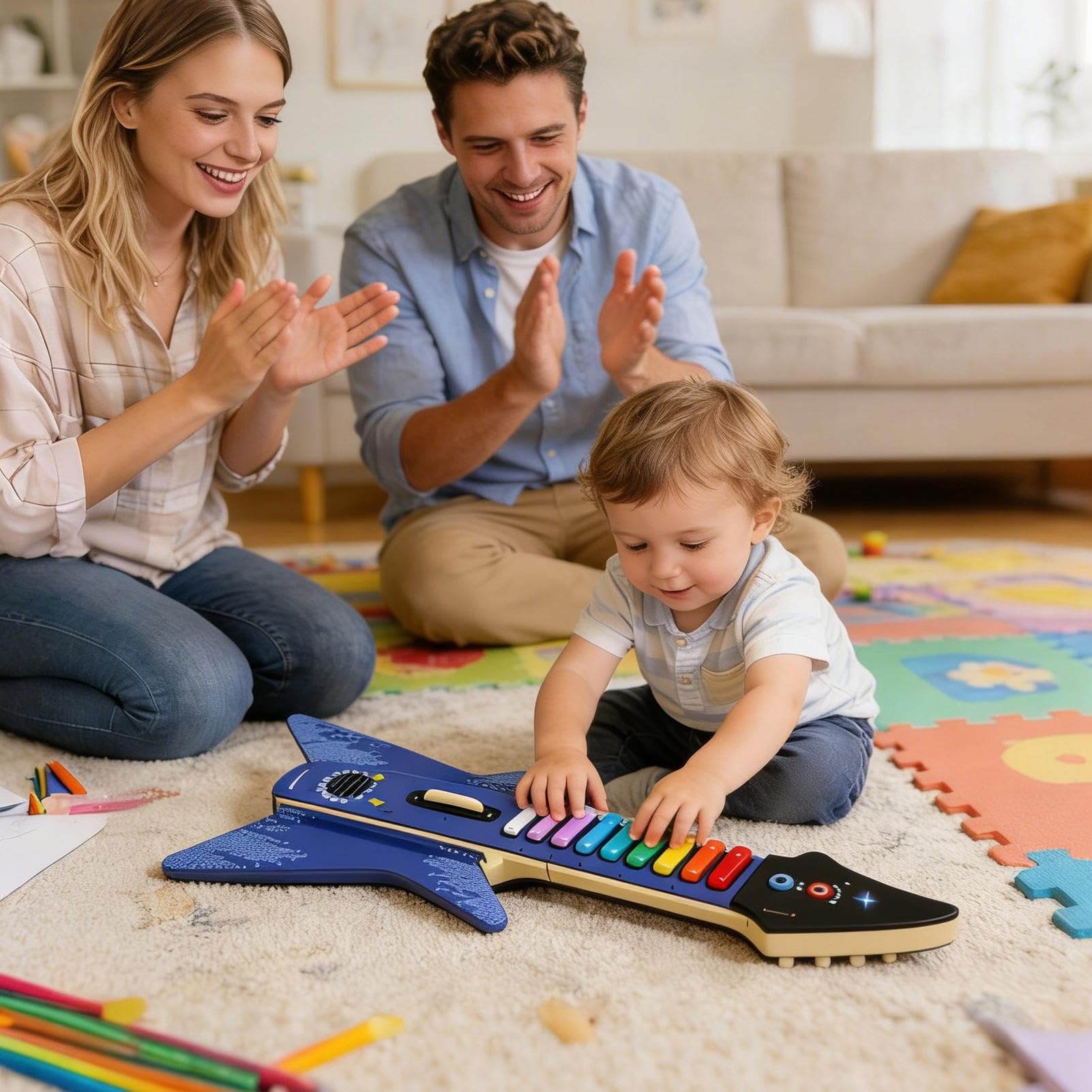 Zestaw do Budowy Gitary Puzzle Model Instrumentu Muzycznego Rękodzieło