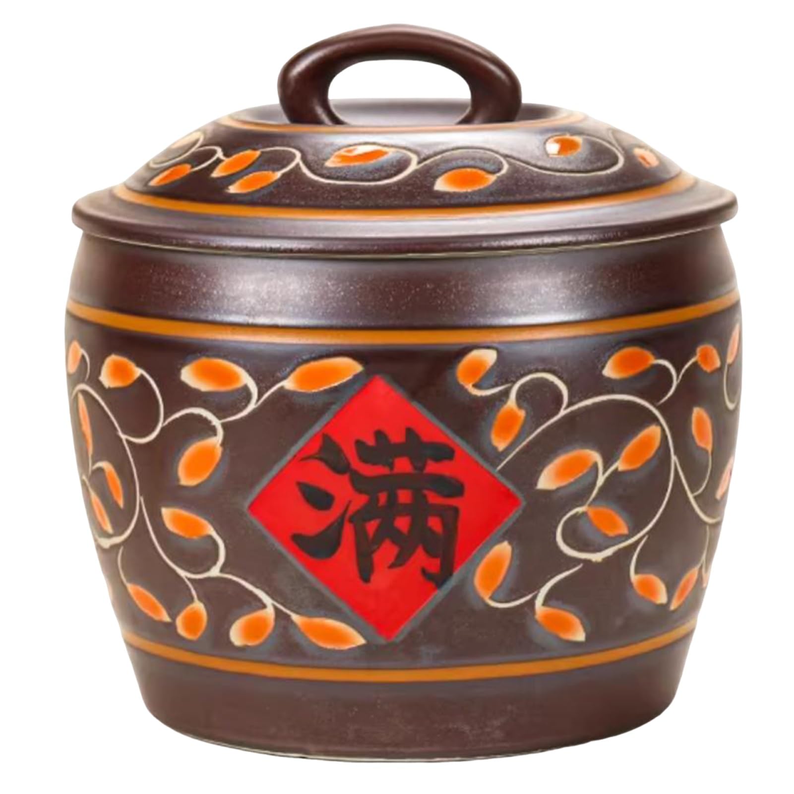 Ceramiczny pojemnik na ryż z pokrywką, pojemnik do przechowywania ziarna 5 kg, organizacja spiżarni kuchennej na makaron ryżowy, przekąski, dozownik karmy dla zwierząt domowych