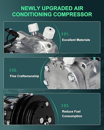 Miniatura 1007 de SCITOO CO 10739C - Compresor de CA compatible con Honda Element 2.4L 2003 2004 2005 2006 2007 2008 2009 2010 2011