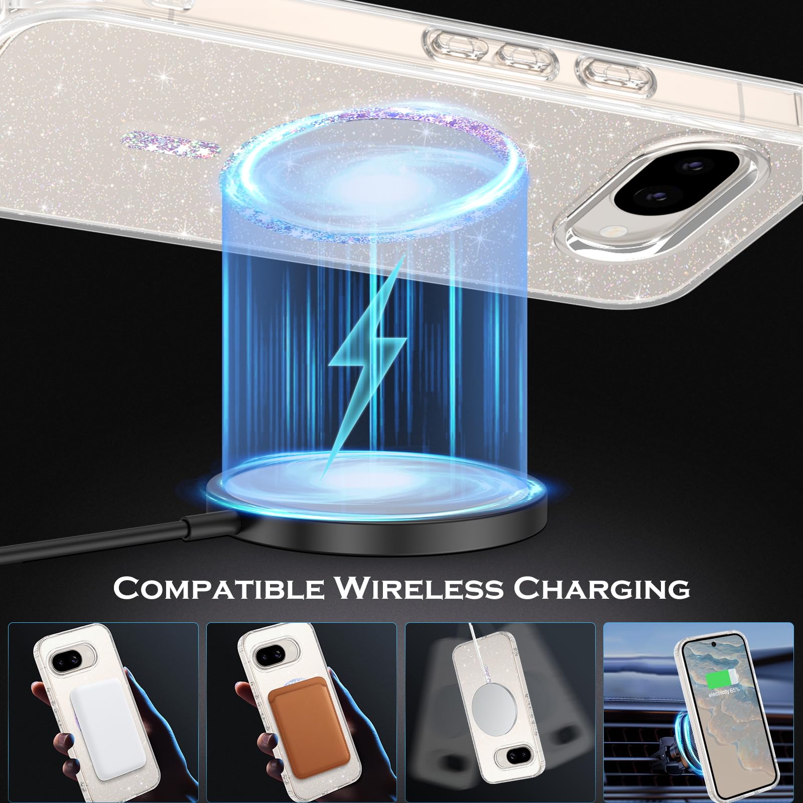 For Google Pixel 9A Case: Clear Unisex Shockproof Flexible TPU Slim Fit Transparent Protective Phone Crystal Clear For Pixel 9A Case(Clear) (Pink - View #2