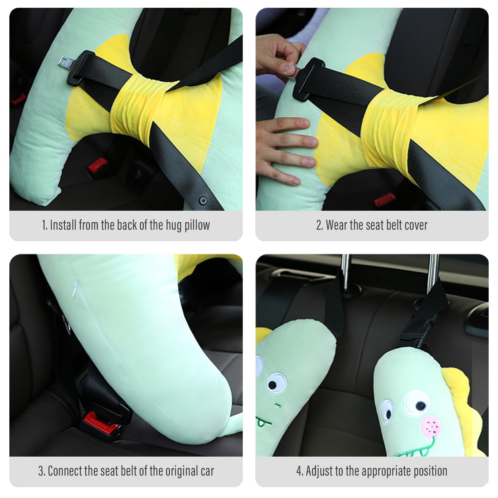 H-Shape - Supporto per la testa che dorme in auto, cuscino per auto per bambini, cuscino per il collo lavabile, massimo comfort e sicurezza, per bambini e adulti, per testa, collo, braccia