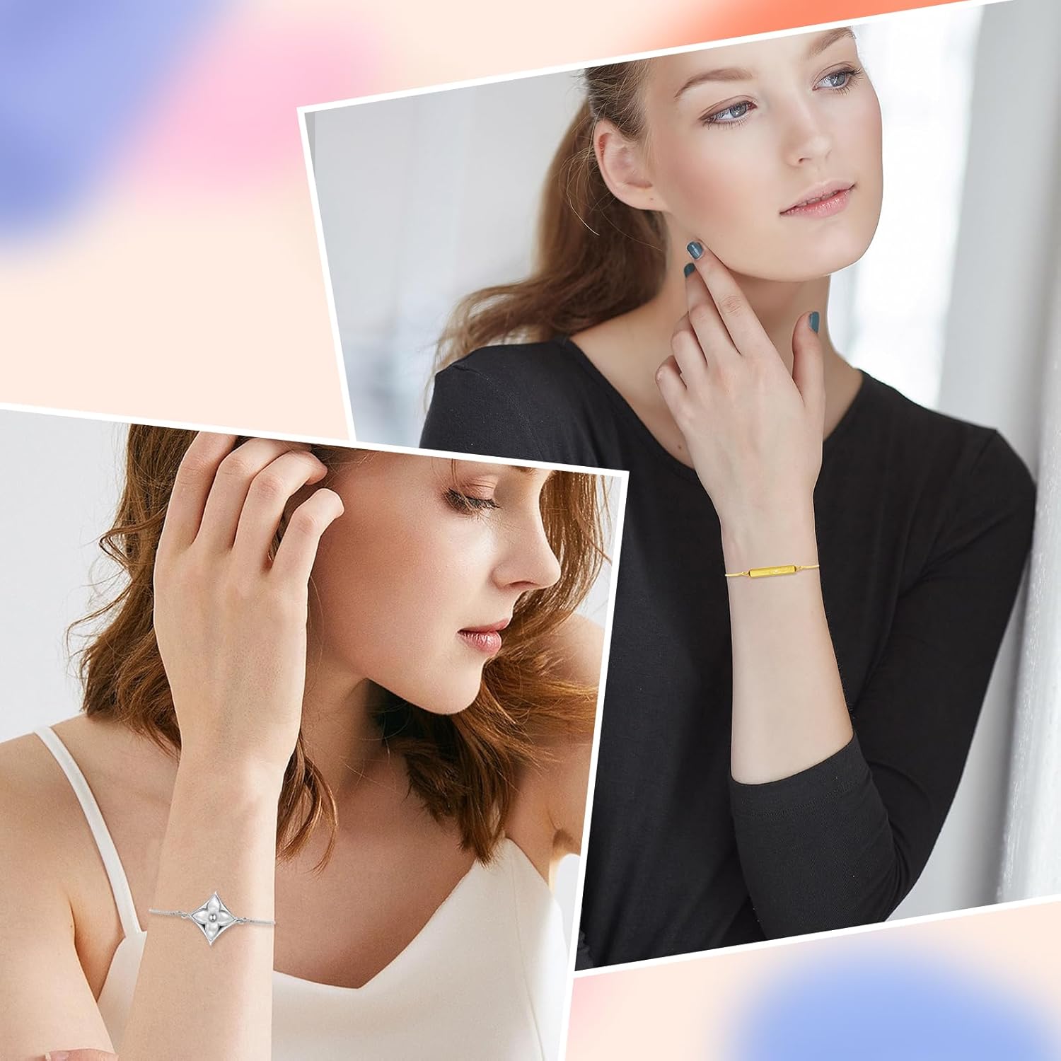 4PCS Adjustable Slider Bracelet Chains for Jewelry Making Rhinestones Ends Extender Chains Silver Adjustable Bracelet Chain for Women DIY Necklace Jewelry Craft Supplies - Image 5