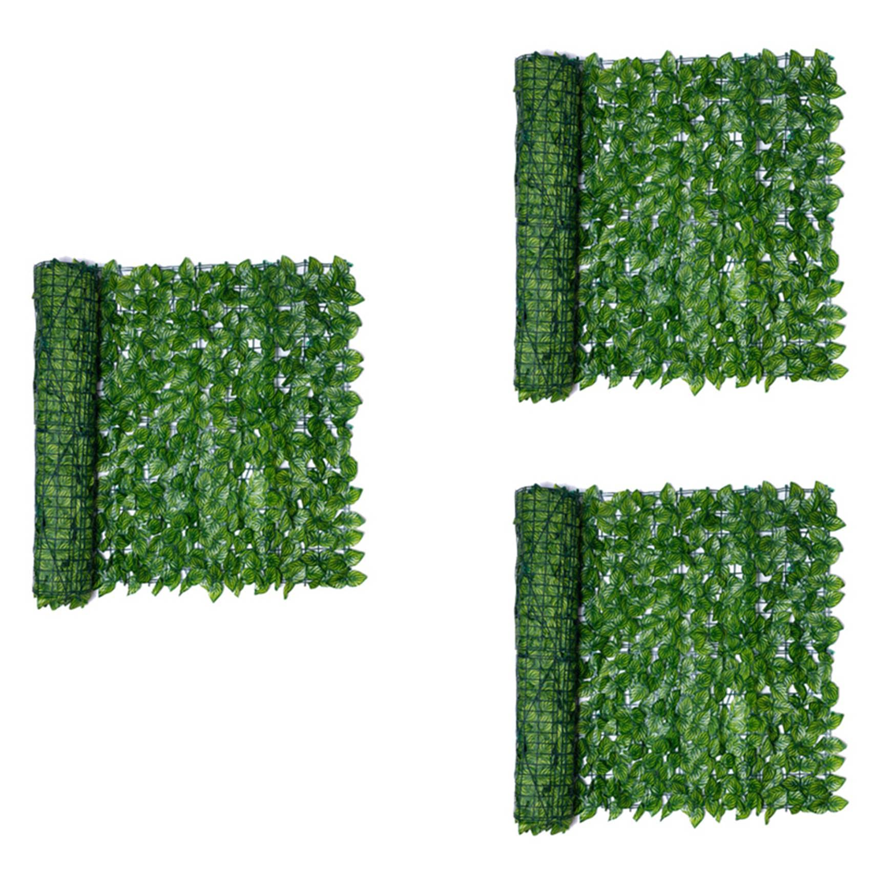 Feuilles de lierre faux en haie de criblage dense lot de 3 panneaux souples