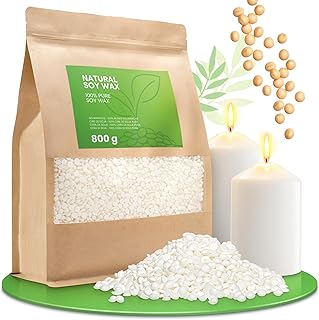 molinoRC 800g Cire de soja pour Bougie 100% Naturelle en pastilles - Biodégradable, sans additifs, Non Toxique - Cire pour Bougie à Fondre - Cire Bougies à Faire Maison - Végétale