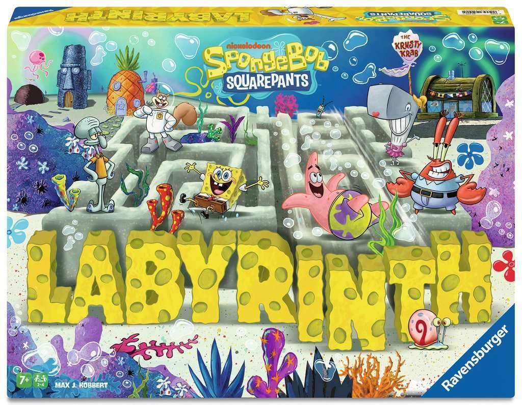 Ravensburger Games 25090 - Spongebob Squarepants Labyrinth - Le Jeu Classique dans Le Style de la série pour 2 à 4 Joueurs de 7 Ans et Plus