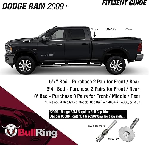 Miniatura 4 de Bull Ring Anclajes retráctiles de amarre para caja de camioneta Dodge RAM 2009+, Toyota Tundra CrewMax 2014-24, Hyundai Santa Cruz 2022-24, se