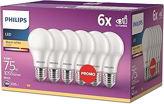 Philips LED Classic E27 pack de 6 ampoules (75 W), ampoules mat avec éclairage blanc chaud, LED de pointe, longue durée de vie, nouvelle génération