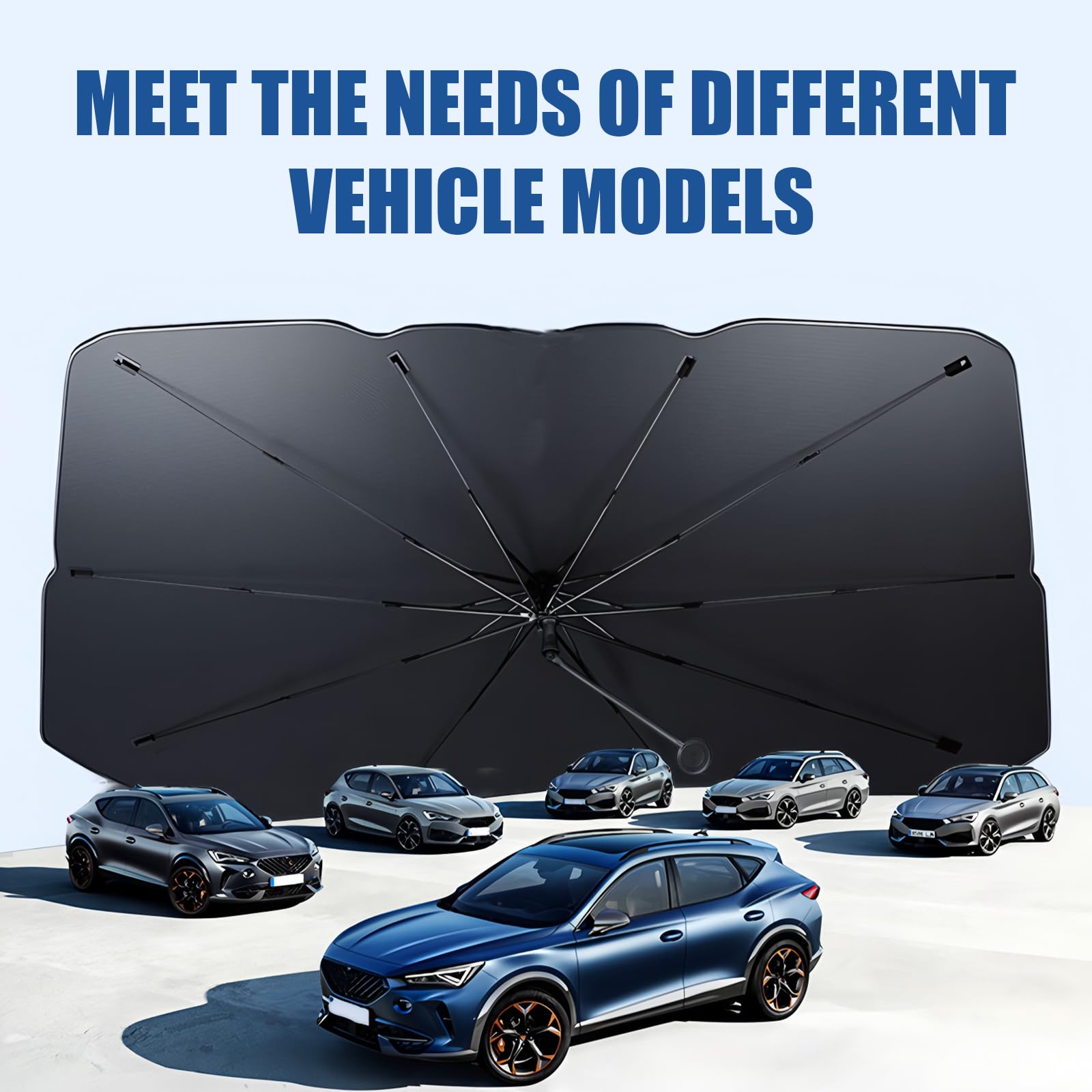Pare-soleil Voiture Pliable Pour Pare-brise - 120cm | Protection UV Et Chaleur | Pour SUV Et Voitures