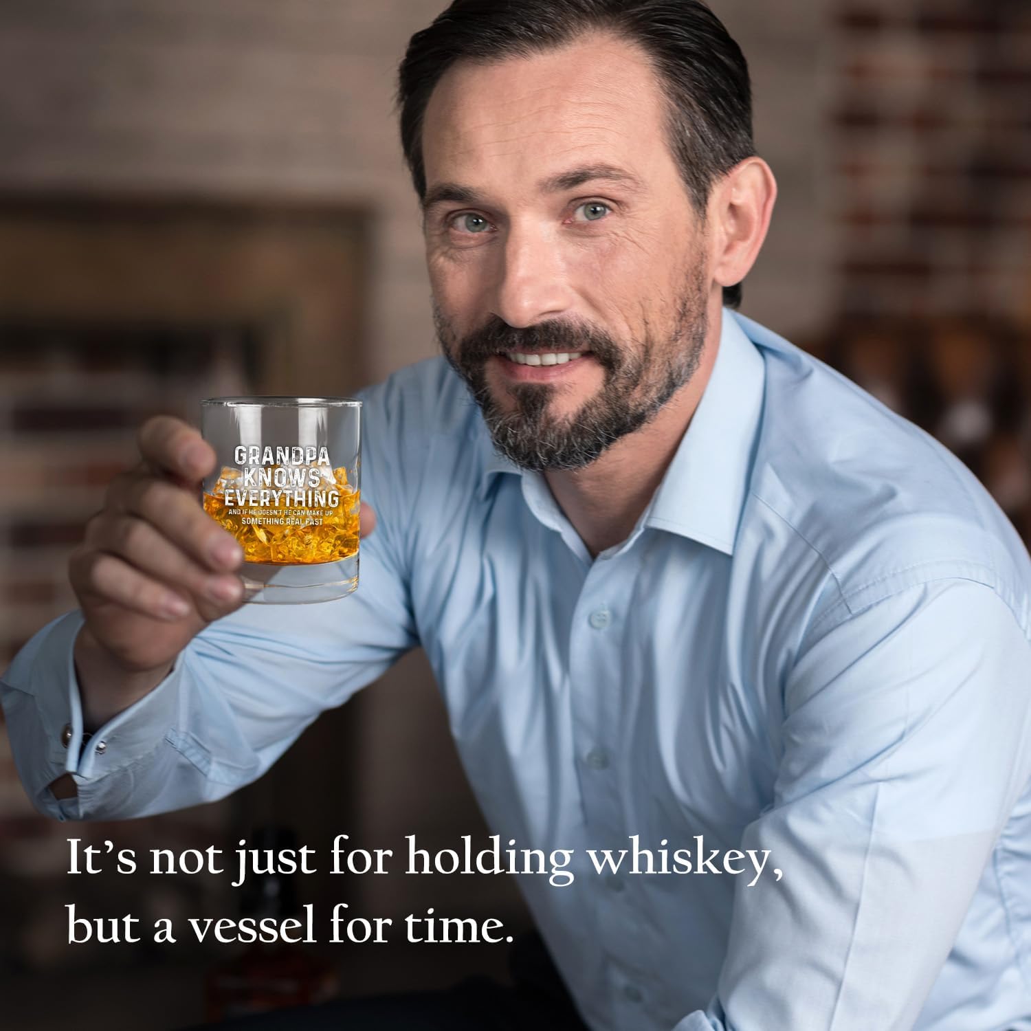 Grandpa Whiskey Glasses 10 oz, Grandpa Gifts for Birthday Christmas Father's Day, Grandfather Gifts Old Fashioned Rocks Glasses Cup for Men Drinking Cocktail Scotch Bourbon Liquor - Image 6