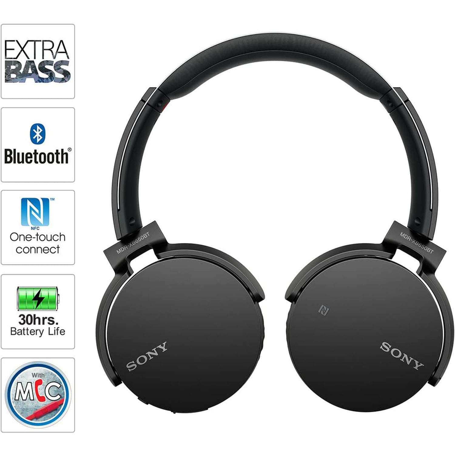Sony mdrxb650bt/B Extra Bass Bluetooth Kulaklık, Siyah Medium