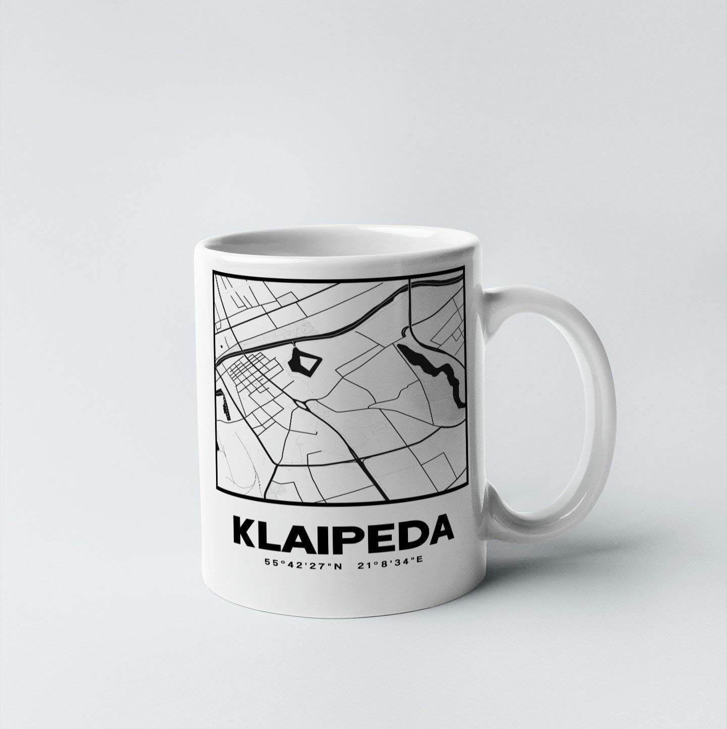 Klaipeda City Map 11 oz. White Gift or Souvenir Coffee Mug
